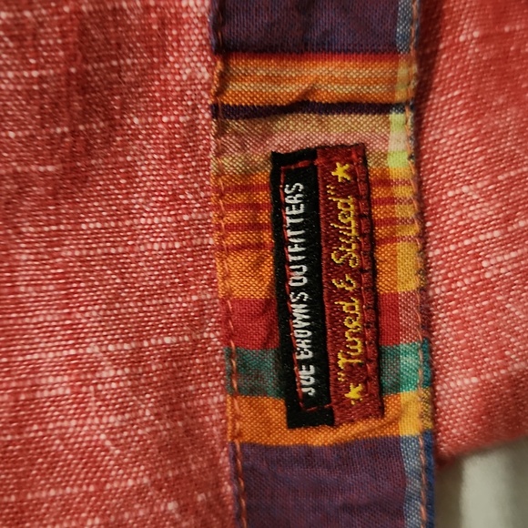 Joe Browns red cotton gauze button down shirt, size large - Picture 9 of 9